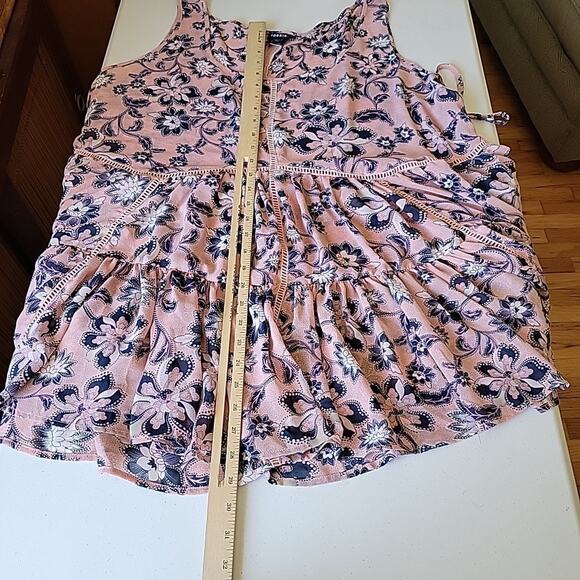 Torrid Lace Up Sleeveless Chiffon Babydoll Tank Blouse 3X Floral Scoop Neck Boho - Picture 6 of 8